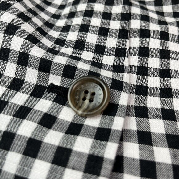 NWT Talbots Linen Blend Blazer sz 10 Jacket Gingham Check Lined Black White - Picture 9 of 11
